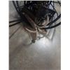 Image 4 : 2 METAL HANGING PLANTER BASKETS AND IRON CANDLE LANTERN