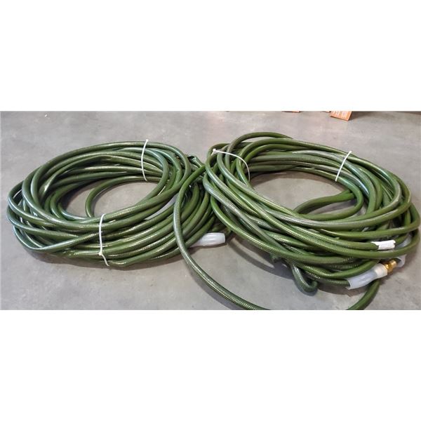 2 commercial grade 100' water hoses