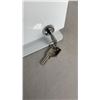 Image 10 : WHITE LOCKING METAL CABINET WITH KEY AND 2 BLACK METAL CABINETS