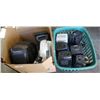Image 1 : Box and basket of personal heaters, fans and stereo