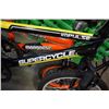 Image 2 : BLACK SUPERCYCLE AND ORANGE IMPULSE KIDS BIKES