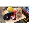 Image 1 : CANADA CLOTHING, FOOT MASSAGER, HASBRO ANIMATED DOG TOY AND TENNIS BALL PILLOW