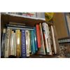 Image 4 : Box and tray of collectibles/history books with 400+ vintage postcards