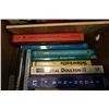 Image 6 : Box and tray of collectibles/history books with 400+ vintage postcards