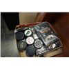 Image 2 : TRAY OF PUCKS, HOCKEY CARDS AND TRAY OF COLLECTABLES