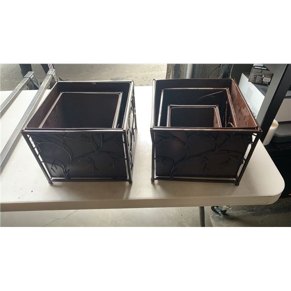 5 METAL PLANTER BOXES