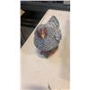 Image 2 : Chicken figure with grey rock statue and bird dish