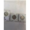 Image 3 : 3 CANADIAN SILVER 25 CENT COINS 1968