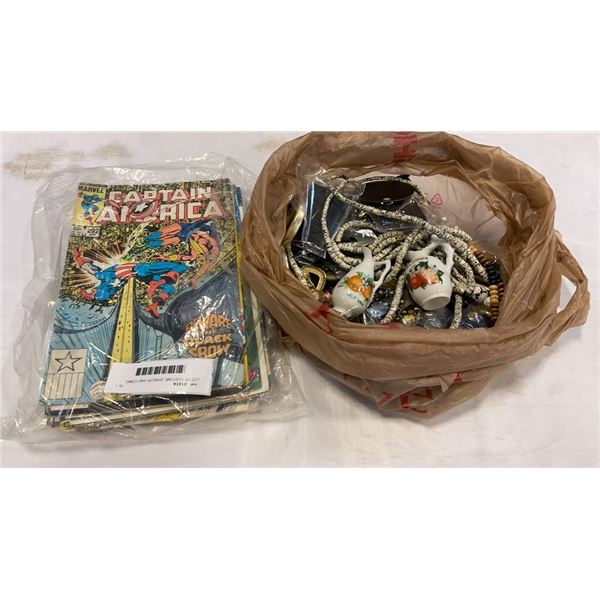 LOT OF COSTUME JEWELRY AND COMIC BOOKS