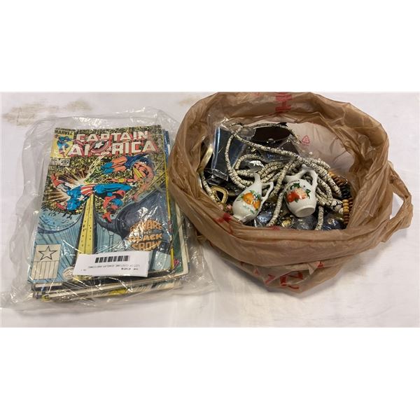 LOT OF COSTUME JEWELRY AND COMIC BOOKS