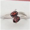 Image 1 : NEW STERLING SILVER GENUINE GARNET AND CZ RING - RETAIL  $350