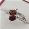 Image 2 : NEW STERLING SILVER GENUINE GARNET AND CZ RING - RETAIL  $350