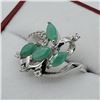 Image 3 : STERLING SILVER GENUINE EMERALD AND CZ RING W/ APPRAISAL $900