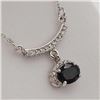 Image 3 : NEW STERLING SILVER GENUINE BLUE SAPPHIRE AND CZ NECKLACE W/ APPRAISAL $720