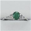 Image 1 : NEW STERLING SILVER GENUINE EMERALD AND CZ RING W/ APPRAISAL $675