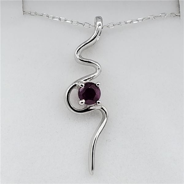 NEW STERLING SILVER GENUINE RUBY PENDANT W/ STERLING CHAIN W/ APPRAISAL $810