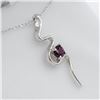 Image 2 : NEW STERLING SILVER GENUINE RUBY PENDANT W/ STERLING CHAIN W/ APPRAISAL $810