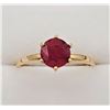 Image 1 : NEW 10KT YELLOW GOLD GENUINE RUBY SOLITAIRE RING W/ 960