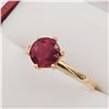 Image 2 : NEW 10KT YELLOW GOLD GENUINE RUBY SOLITAIRE RING W/ 960