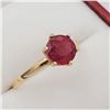 Image 3 : NEW 10KT YELLOW GOLD GENUINE RUBY SOLITAIRE RING W/ 960