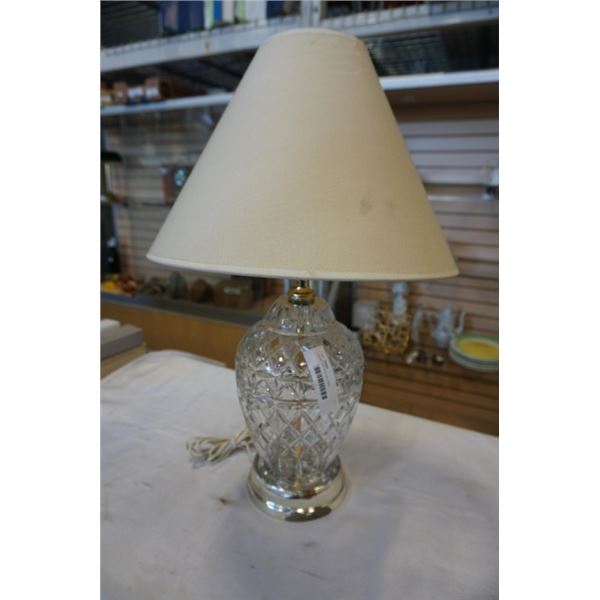 Crystal table lamp with shade