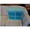 Image 1 : SMALL 4 DRAWER BLUE PAINTED STAND - 22 INCHES WIDE X 12 DEEP X 17 TALL