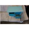 Image 2 : SMALL 4 DRAWER BLUE PAINTED STAND - 22 INCHES WIDE X 12 DEEP X 17 TALL
