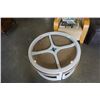Image 2 : Round glass top coffee height table with 4 nesting stools