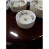Image 2 : ROYAL ALBERT MOSS ROSE DINNER SERVICE FOR 8  61 PIECES - 8 DINNER PLATES, 8 LUNCHEON PLATES, 8 BREAD