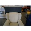 Image 2 : UPHOLSTERED WINGBACK CHAIR WITH OTTOMAN