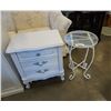 Image 1 : WHITE GLASSTOP ENDTABLE AND 3 DRAWER WHITE NIGHTSTAND