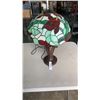 Image 2 : TABLE LAMP WITH LEADED GLASS SHADE - 23 INCHES TALL