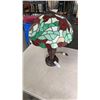Image 2 : TABLE LAMP WITH LEADED GLASS SHADE - 25 INCHES TALL