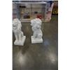 Image 2 : 2 CAST LION GARDEN FIGURES - 11 INCHES WIDE X 14 DEEP X 28 TALL