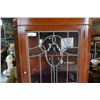 Image 2 : CORNER DISPLAY CABINET WITH LEADED GLASS PANEL