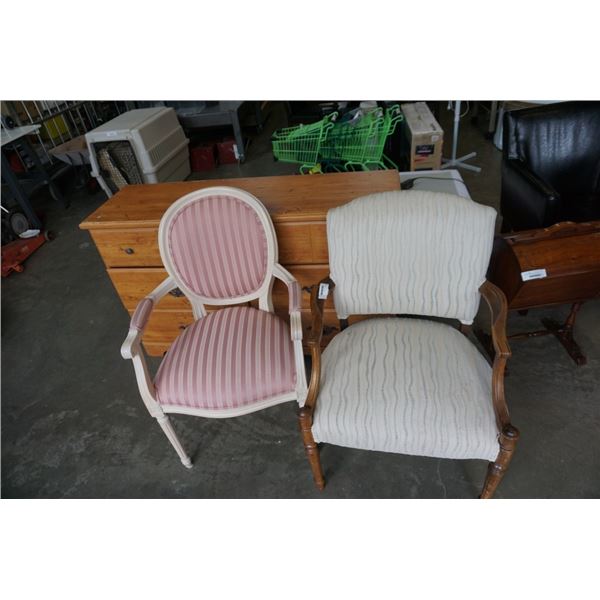 2 WOOD FRAMED CHAIRS