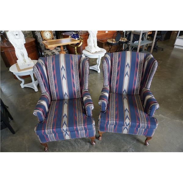 2 WINGBACK CHAIRS BY GOLDEN TOUCH INTERIORS