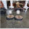 Image 1 : 2 METAL TILE BACK FOLDING PATIO CHAIRS