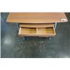 Image 2 : ROLLING COMPUTER DESK - 40 inches wide x 25 deep x 58 tall