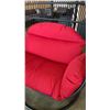 Image 3 : BRAND NEW RED DOUBLE HANGING EGG CHAIR - RETAIL $1969 W/ FOLDABLE FRAME, POWDER COATED STEEL FRAME, 