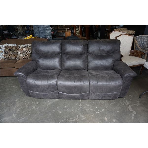 LAZBOY MODERN SUEDE RECLINER SOFA