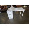 Image 1 : WHITE PEDESTAL 5 DRAWER DESK - 48 inches wide x 24 deep x 29 tall