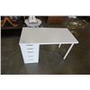 Image 2 : WHITE PEDESTAL 5 DRAWER DESK - 48 inches wide x 24 deep x 29 tall