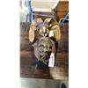 Image 1 : MADE IN FRANCE MID CENTURY PLASTIC RAMS HEAD MOUNT - 10 INCHES TALL