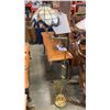 Image 1 : BRASS FLOOR LAMP WITH LEADED GLASS SHADE