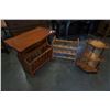 Image 1 : MAGAZINE RACK ENDTABLE, SMALL MAPLE CORNER SHELF AND WINE RACK