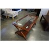 Image 2 : GLASSTOP COFFEE TABLE - 48 INCHES WIDE X 24 DEEP X 21 TALL