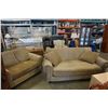 Image 1 : UPHOLSTERED SOFA AND LOVESEAT - SOFA 7 FOOT WIDE, LOVESEAT 61 INCHES WIDE