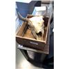 Image 1 : Zinfandel wood crate and bull skull with horns