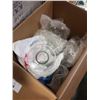 Image 2 : BOX OF ETCHED GLASS AND OTHER GLASSWARE, STEMWARE